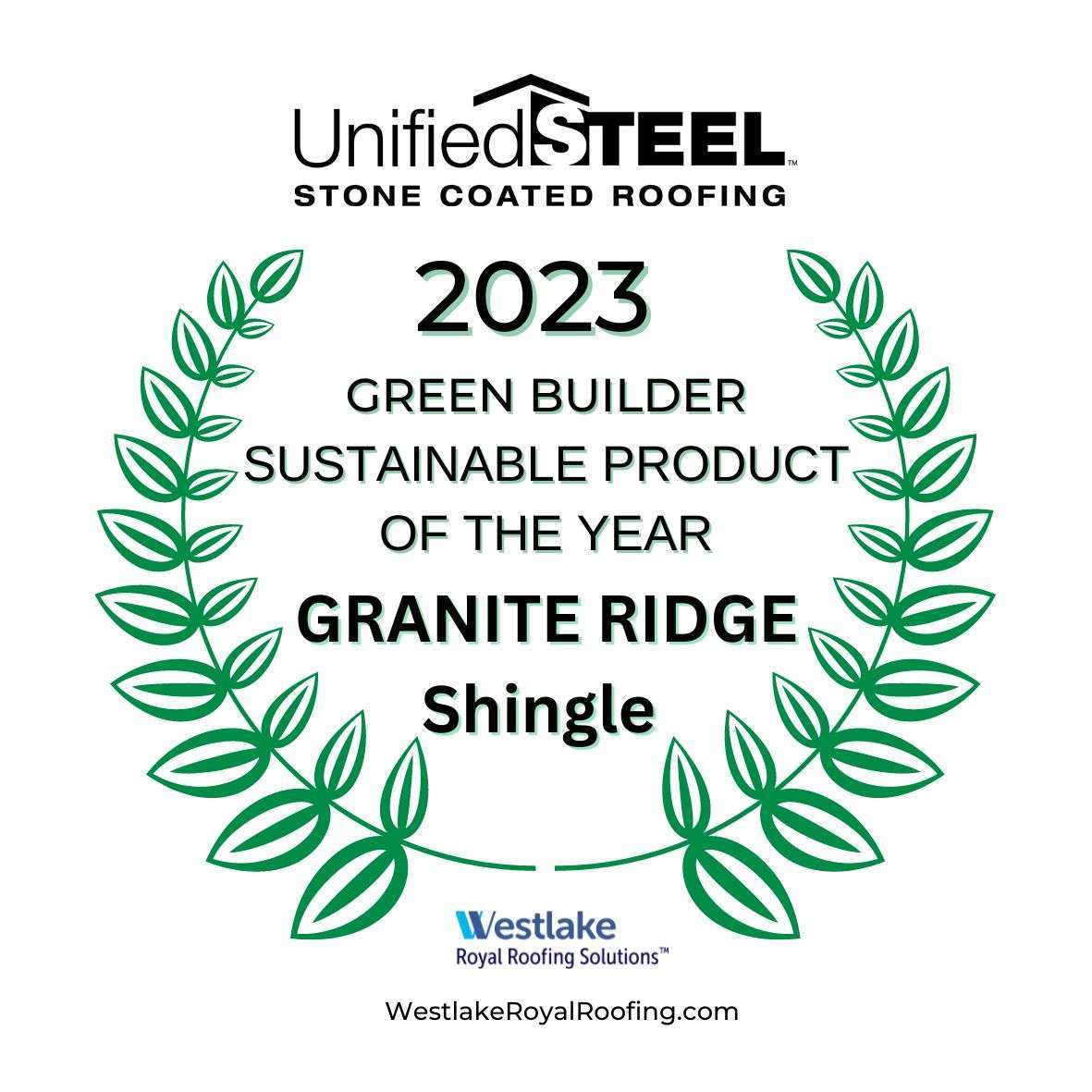 2023 Green Builder Sustainable Product of the Year - GRANITE-RIDGE Shingle