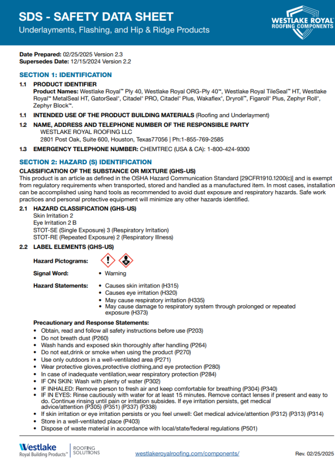 Citadel Pro SDS Sheet